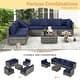 preview thumbnail 12 of 66, EROMMY 6/7 Piece Modular Outdoor Rattan Sofa Set, All-Weather Wicker Patio Furniture with Storage Table, Cushions & Pillows
