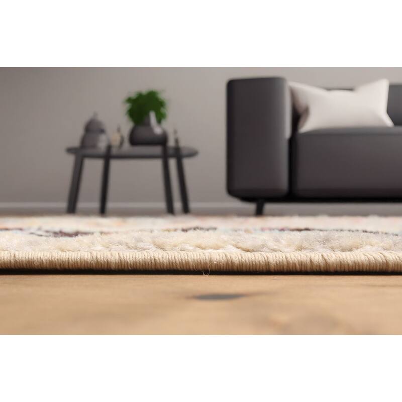 ECARPETGALLERY Machine Made Lea Ivory Area Rug