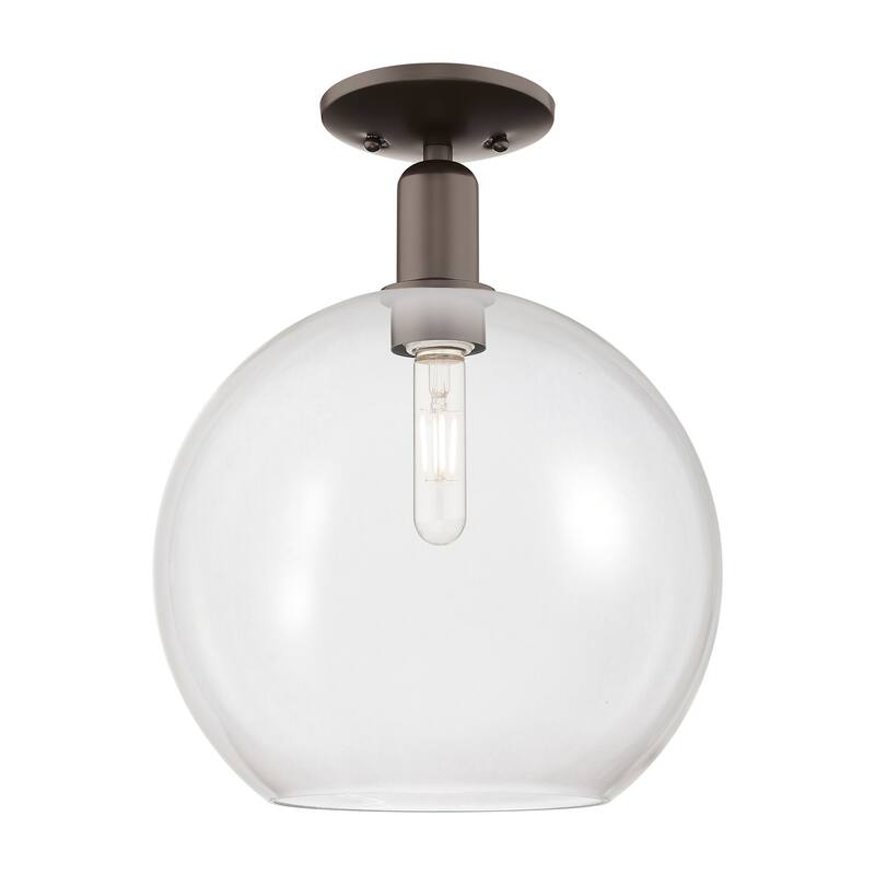 Innovations Lighting 716-1C-16-12 Athens Semi-Flush Athens 12" Wide - Oil Rubbed Bronze / Clear