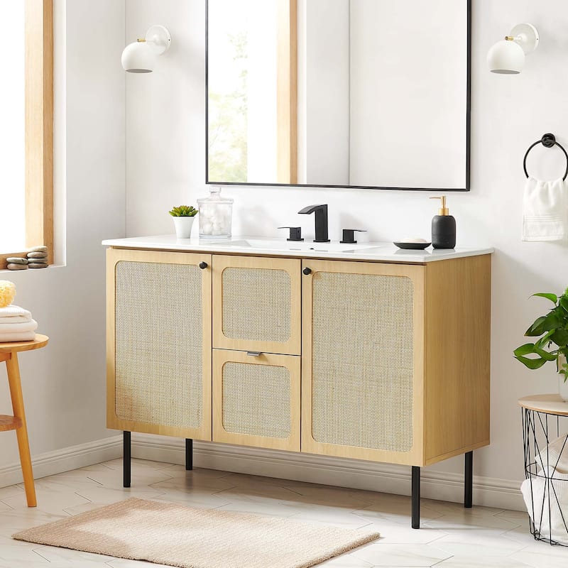 Chaucer Bathroom Cabinet Basin Not Included - Oak - 48"