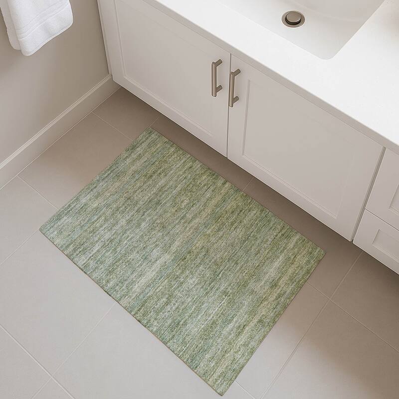 Premium Washable Super Soft Boho Stripes Mayfield Rug - Sage - 1'8" x 2'6"