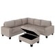 preview thumbnail 17 of 17, Sectional Corner Sofa L-shape Couch Space Saving with Storage Ottoman & Cup Holders Design for Large Space Dorm Apartment