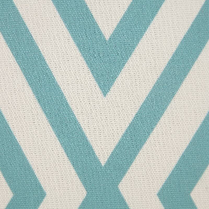 Handwoven Geometric Diamond Outdoor Patio Throw Pillow - 18" - Aqua Blue and Cream