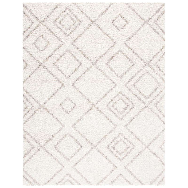 SAFAVIEH Arizona Shag Eyvor 1.2-inch Thick Rug - 11' x 15' - Ivory/Beige