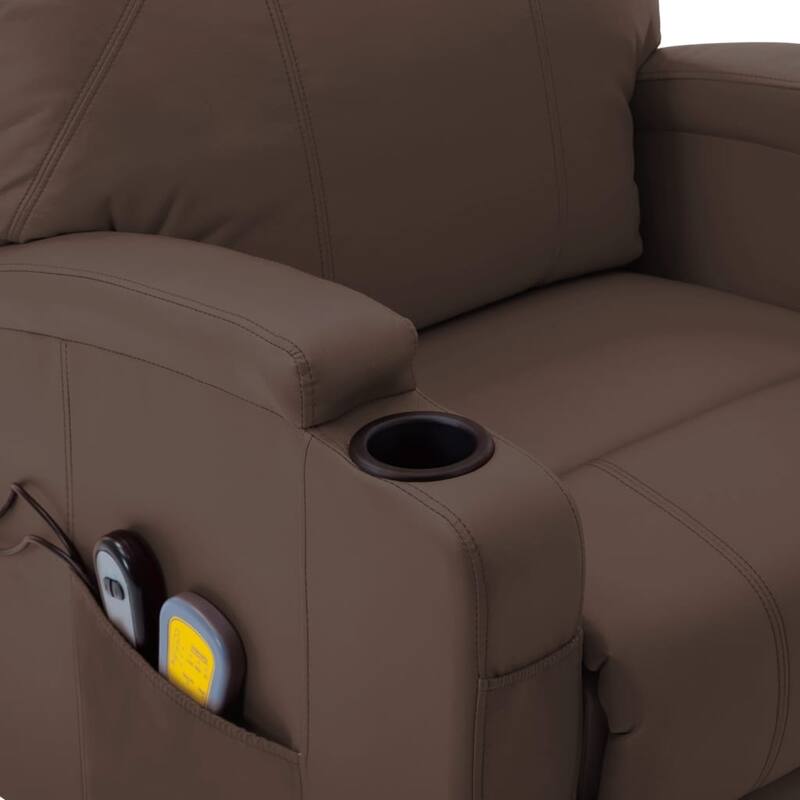 vidaXL Stand up Massage Chair Brown Faux Leather - 29.9" x 34.4" x 42.1"