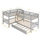 preview thumbnail 10 of 13, Artsy Twin Size L-Shaped Bunk bed with Trundle and Full-length Guardrail, 5 Beds in 1, Maximized space, Grey