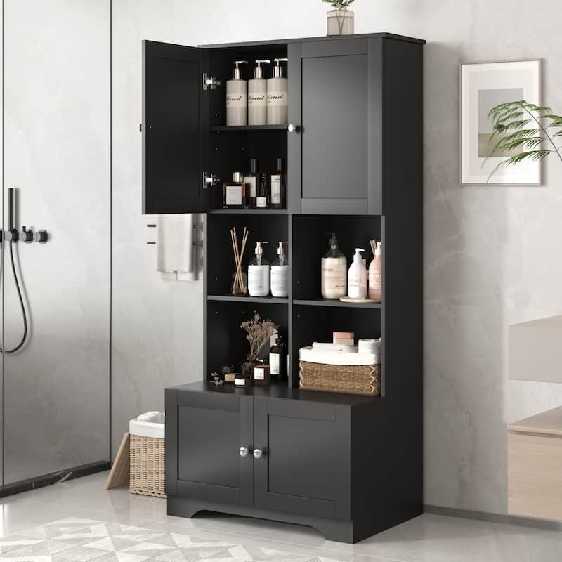 Tall and Wide Bathroom Floor Storage Cabinet, Bathroom Storage Unit