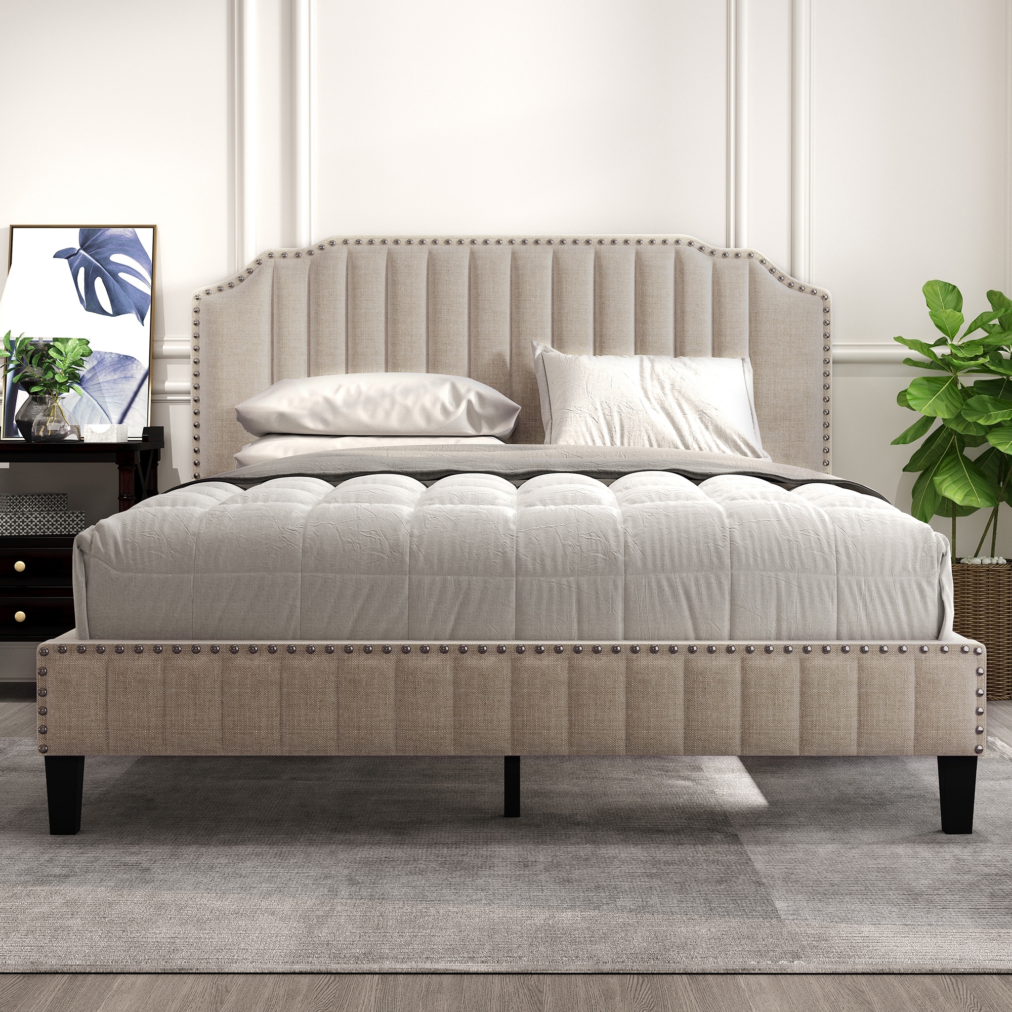 Upholstered head online and footboard