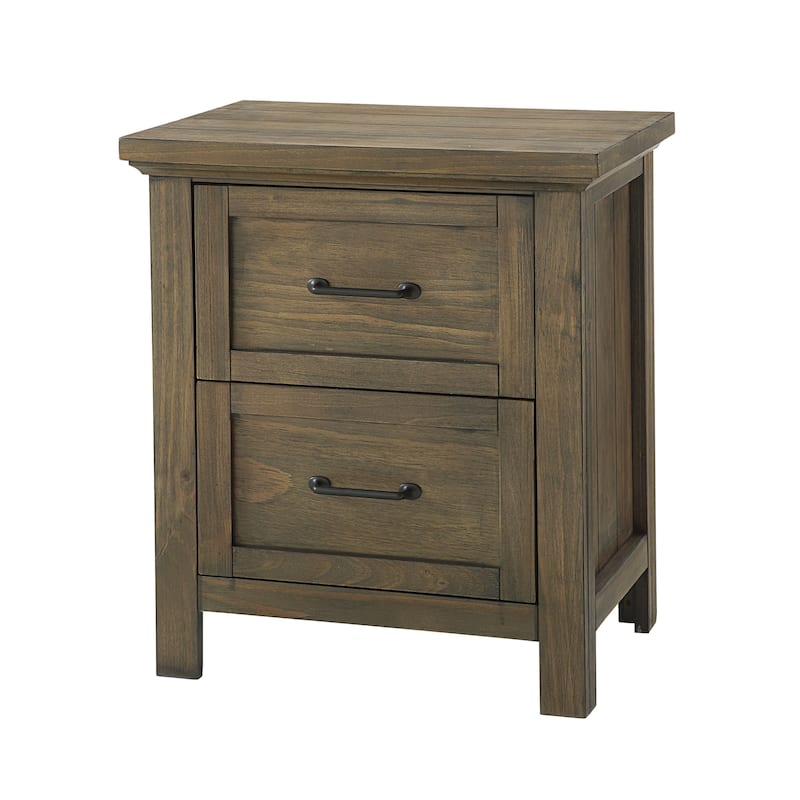 Westfield 2-Drawer Traditional Nightstand, Harvest Brown