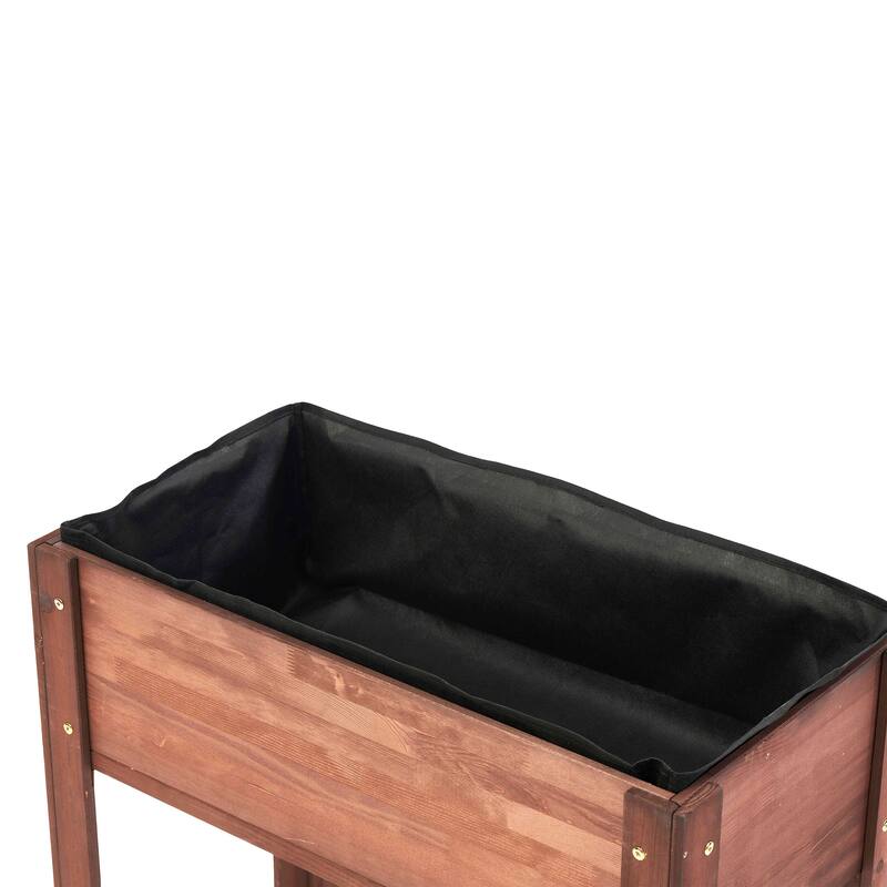 Natural Elevated Planter Box for Outdoor Use with Eco-Friendly Finish