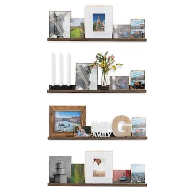 Rustic State Set of 4 Wall Mounted Shelves Picture Ledge 36 Inch