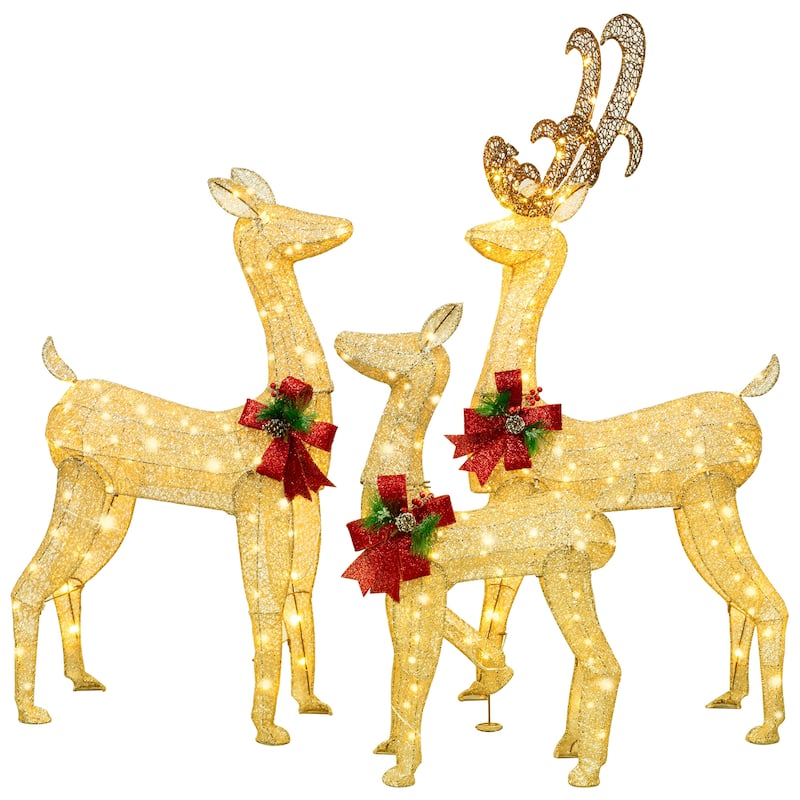 Futzca 3 Deer Family Christmas Lights, Outdoor/Indoor Holiday Decoration