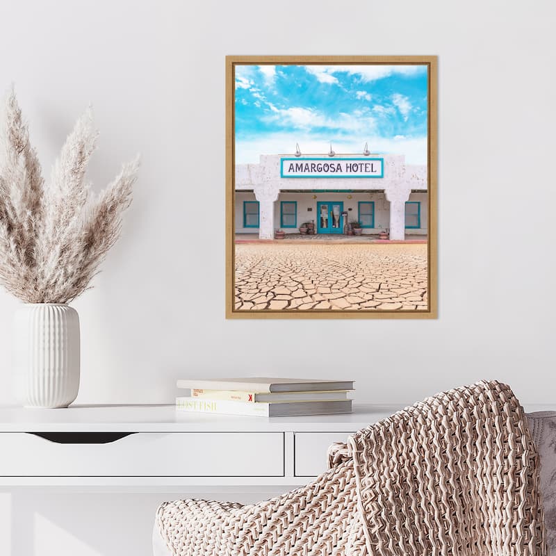 Amargosa Hotel in Death Valley Junction by Tom Windeknecht Framed Canvas Wall Art Print - Sylvie Natural