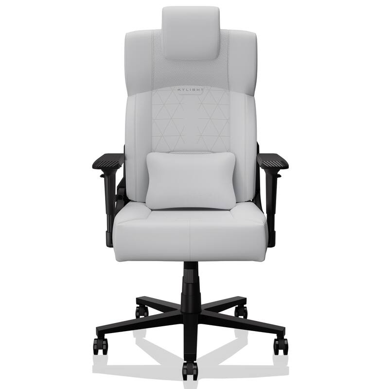 PU Leather Ergonomic Office Chair Gaming Chair with Lumbar Support Flip-Up Arms Headrest, for Adults, Women and Men, White