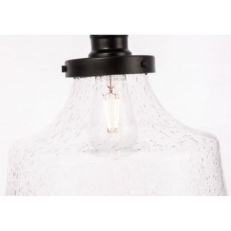 Klyle 1-Light Clear Bubble Glass Flush mount