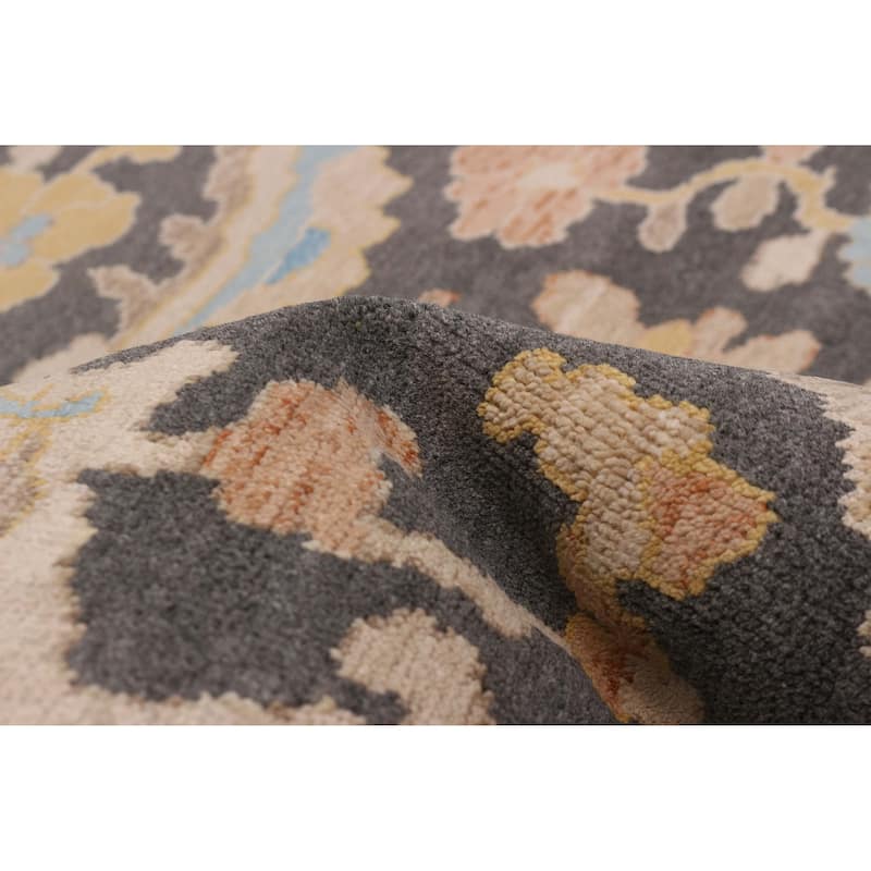 ECARPETGALLERY Hand-knotted Heritage Dark Grey Silk, Wool Rug - 7'3 x 9'10