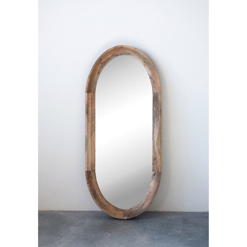 Oval Wall Mirror with Mango Wood Frame - On Sale - Bed Bath & Beyond ...