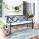 preview thumbnail 2 of 11, SAFAVIEH Outdoor Del Mar 3-Seat Bench with Cushion Dark Slate Grey/Beige