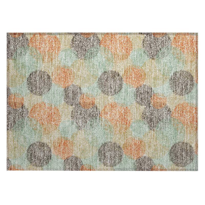 Machine Washable Indoor/ Outdoor Boho Sphere Chantille Rug