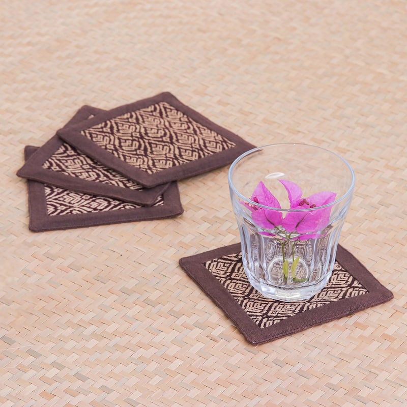 Novica Handmade Chocolate Sensations Cotton Coasters (Set Of 4)