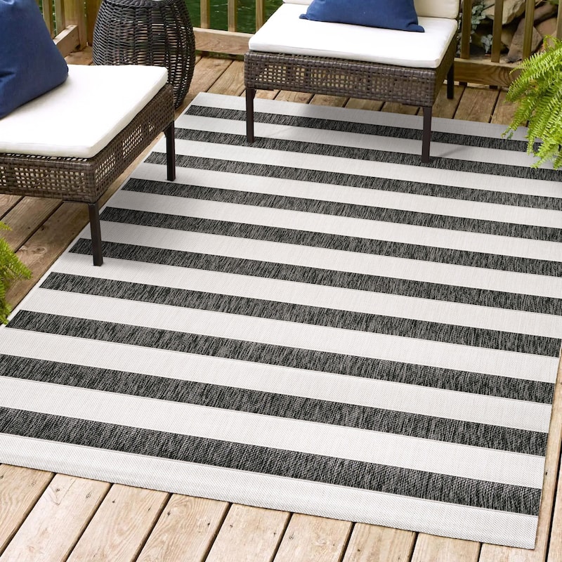 JONATHAN Y Tavira Wide Stripe Indoor/Outdoor Area Rug
