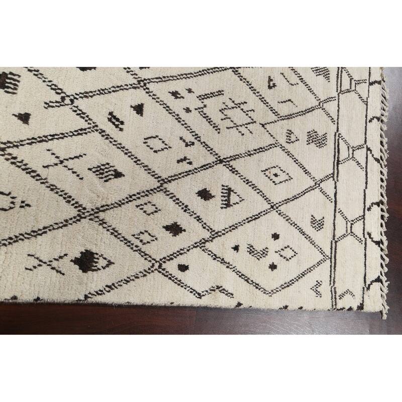 Tribal Vegetable Dye Moroccan Berber Oriental Wool Area Rug Handmade - 5'7" x 9'0"