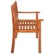 preview thumbnail 4 of 9, vidaXL 2-Seater Patio Bench with Cushion 47.2" Solid Eucalyptus Wood - 47.2" x 23.6" x 35"