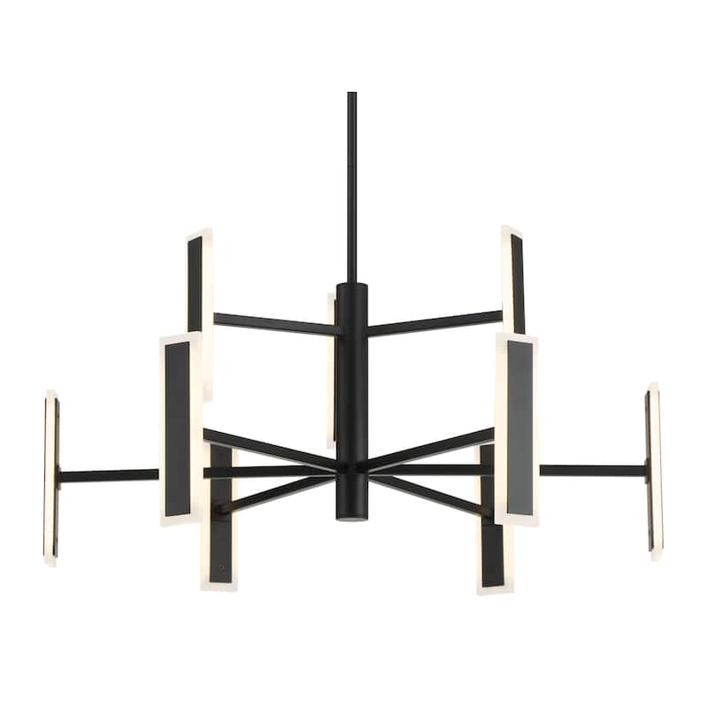 Kovacs P1419-L Edge 9 Light 29" Wide LED Abstract Chandelier - Coal