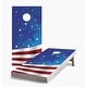 preview thumbnail 1 of 5, Wavy American Flag #2 Cornhole Game (Choose Wraps or Boards) 2x4 Boards (24" x 48") - Include ALL Accessories