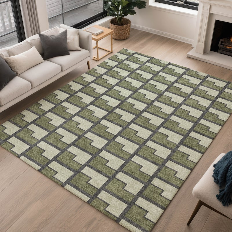 Machine Washable Indoor/ Outdoor Modern Cody Chantille Rug