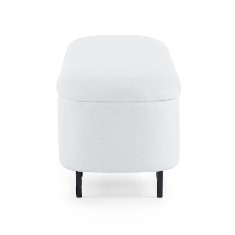Modern 57" Flip-Top Storage Ottoman Bench with Metal Legs