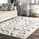 preview thumbnail 10 of 23, Nuloom Vine Swirls Shag Area Rug 4' x 6' - Beige