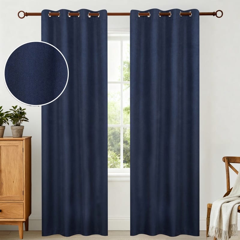 Superior Neal 100% Blackout Grommet Curtains, Set of 2 Panels