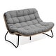 preview thumbnail 26 of 32, All-Weather PE Rattan Double Papasan Chair Loveseat with Soft Cushion for Indoor Outdoor