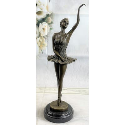 Prima Ballerina Ballet Dancer Girl Bronze Figure Statue Sculpture 16 Inches X 9 Inches