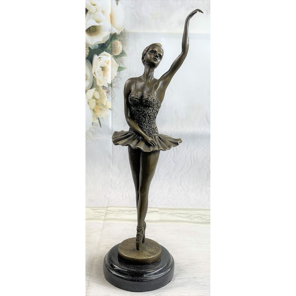 Prima Ballerina Ballet Dancer Girl Bronze Figure Statue Sculpture 16 Inches X 9 Inches