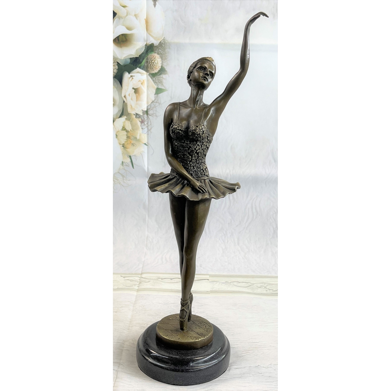 Prima Ballerina Ballet Dancer Girl Bronze Figure Statue Sculpture 16 Inches X 9 Inches