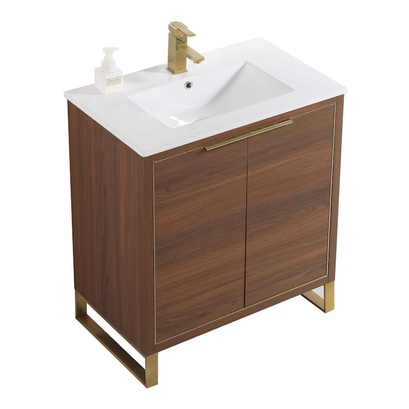 Fine Fixtures Opulence Collection Bathroom Vanity with White Ceramic Sink