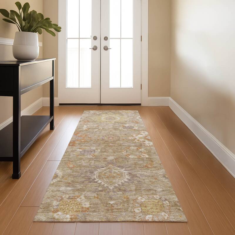Premium Washable Super Soft Traditional Kashan Mayfield Rug - Beige - 2'3" x 7'6"