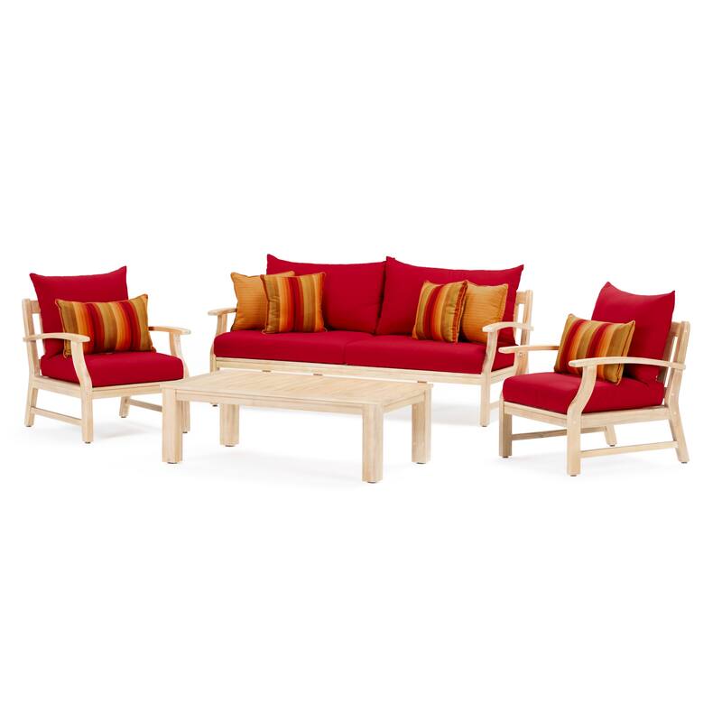 Kooper 4 Piece Sunbrella Outdoor Patio Sofa & Club Chair Set
