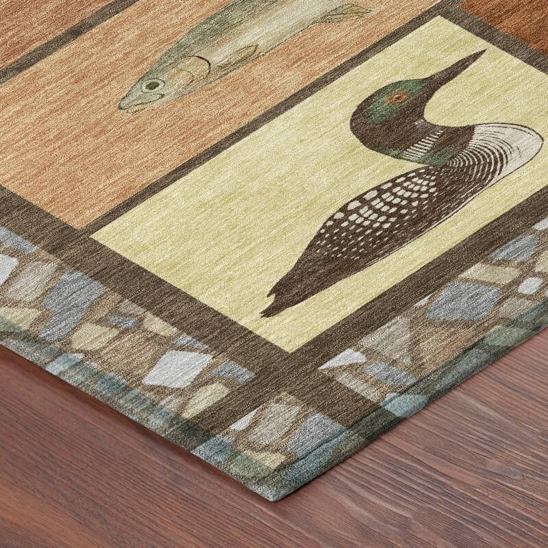 Machine Washable Indoor/ Outdoor Cabin Lodge Chantille Rug