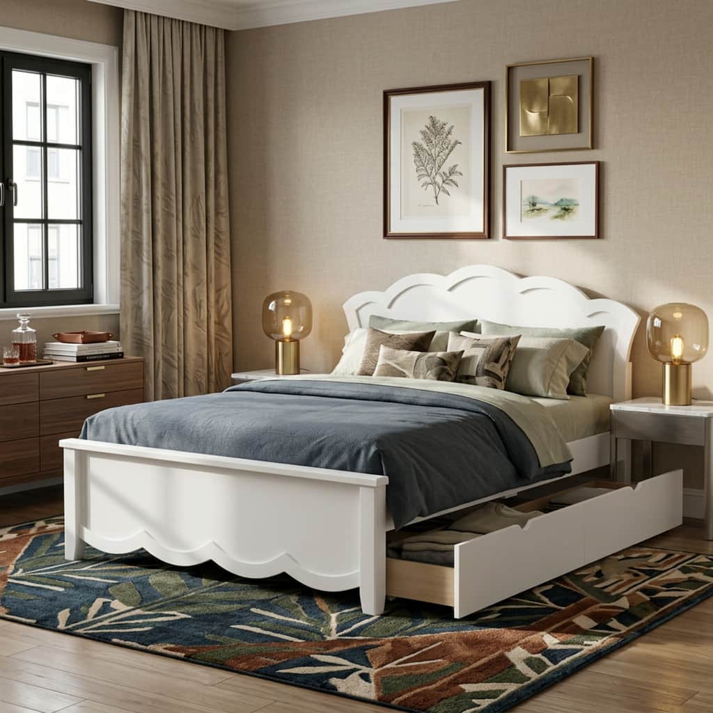 Platform Bed with Dual Underbed Drawers by Harper&Bright Designs