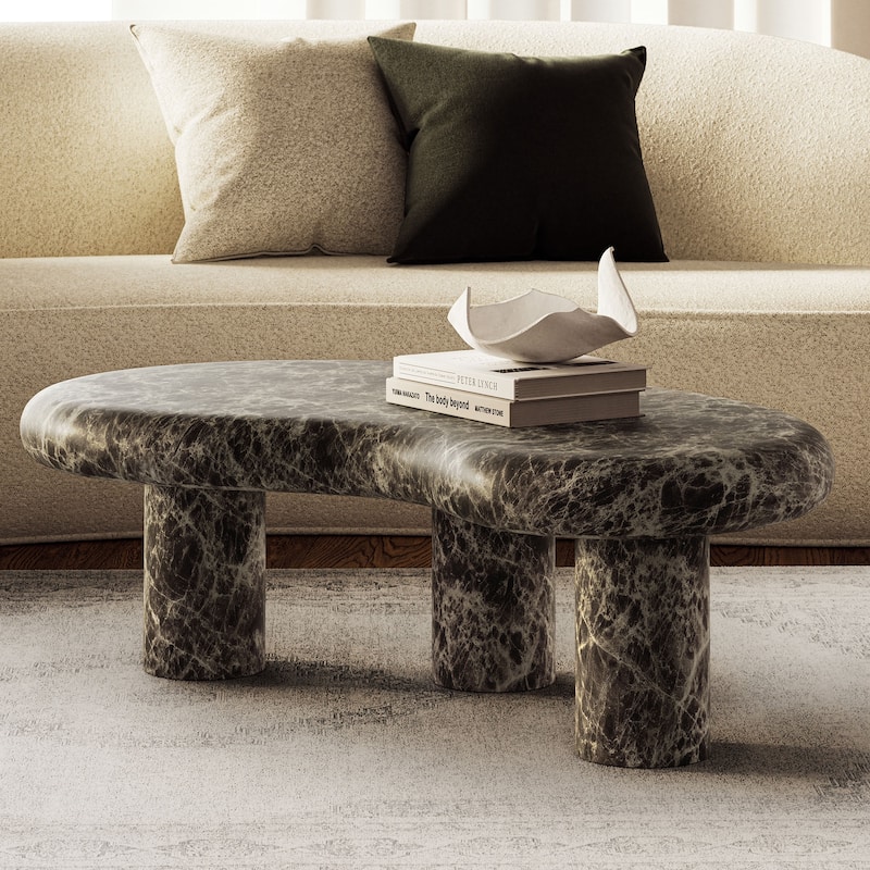 Elowen Outdoor Patio Coffee Table - Dark Emperador Marble