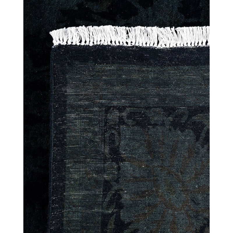 Fine Vibrance One-of-a-Kind Hand-Knotted Area Rug - Black, 6' 0" x 9' 2" - 6' 0" x 9' 2"
