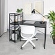 preview thumbnail 2 of 23, Utopia Alley Computer Desk with Shelves - 47-inch Black Metal Desk with 4-Tier Storage Bookshelves, Rustic Brown & Black