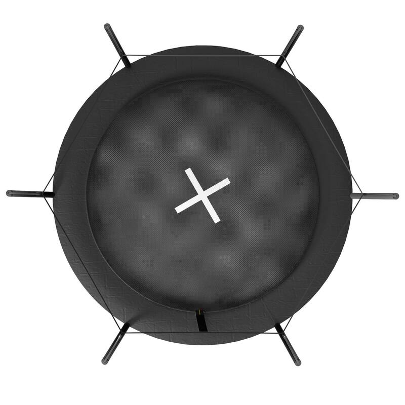 8 FT Spring Free Trampoline No Gap Design Safety Net Fiberglass Poles