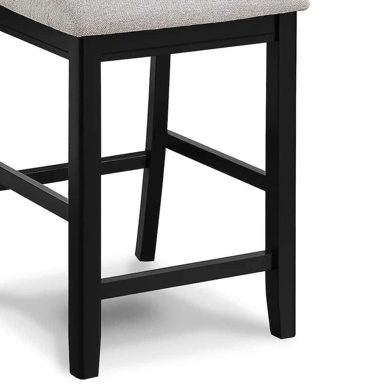 Mipo Counter Height Dining Chair Set of 2, Gray Fabric, Grid Back