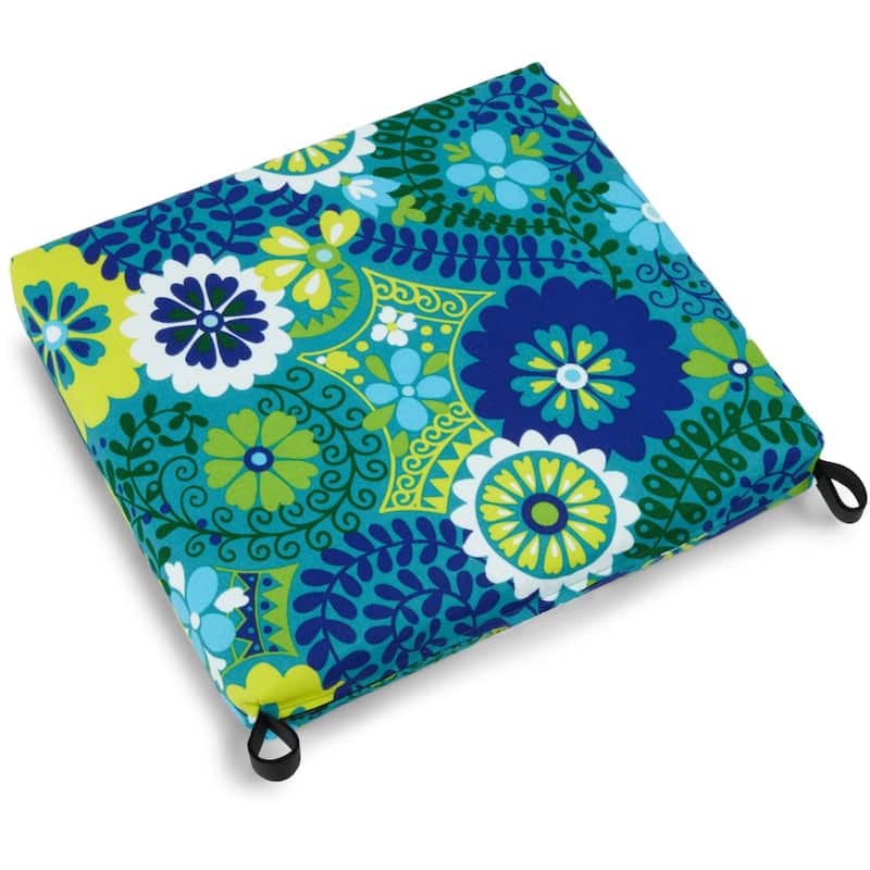 20-inch by 19-inch Indoor/Outdoor Chair Cushion - 20 x 19 - Luxury Azure