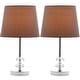 preview thumbnail 6 of 6, SAFAVIEH Lighting 16-inch Ashford Grey Shade Crystal Orb Table Lamp (Set of 2)