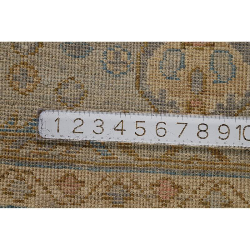 Hand Knotted Oriental 100% Wool Carpet Transitional All-Over Navy Blue & Blues Oushak Area Rug - 9' 11'' X 8' 1''